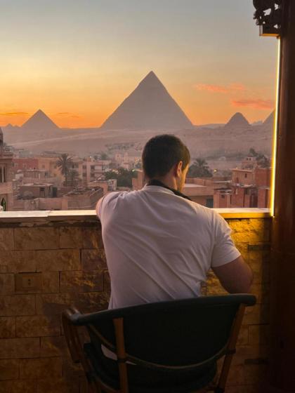 Pyramids hills View Cairo 